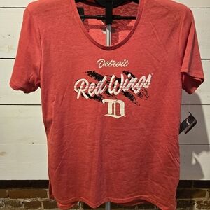 Fanatics Hockey Detroit Red Wings NHL T-Shirt Red & White Women's Sz Large